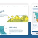 Responsive web design for Shakeout BC. Examples of web pages on desktop and mobile.