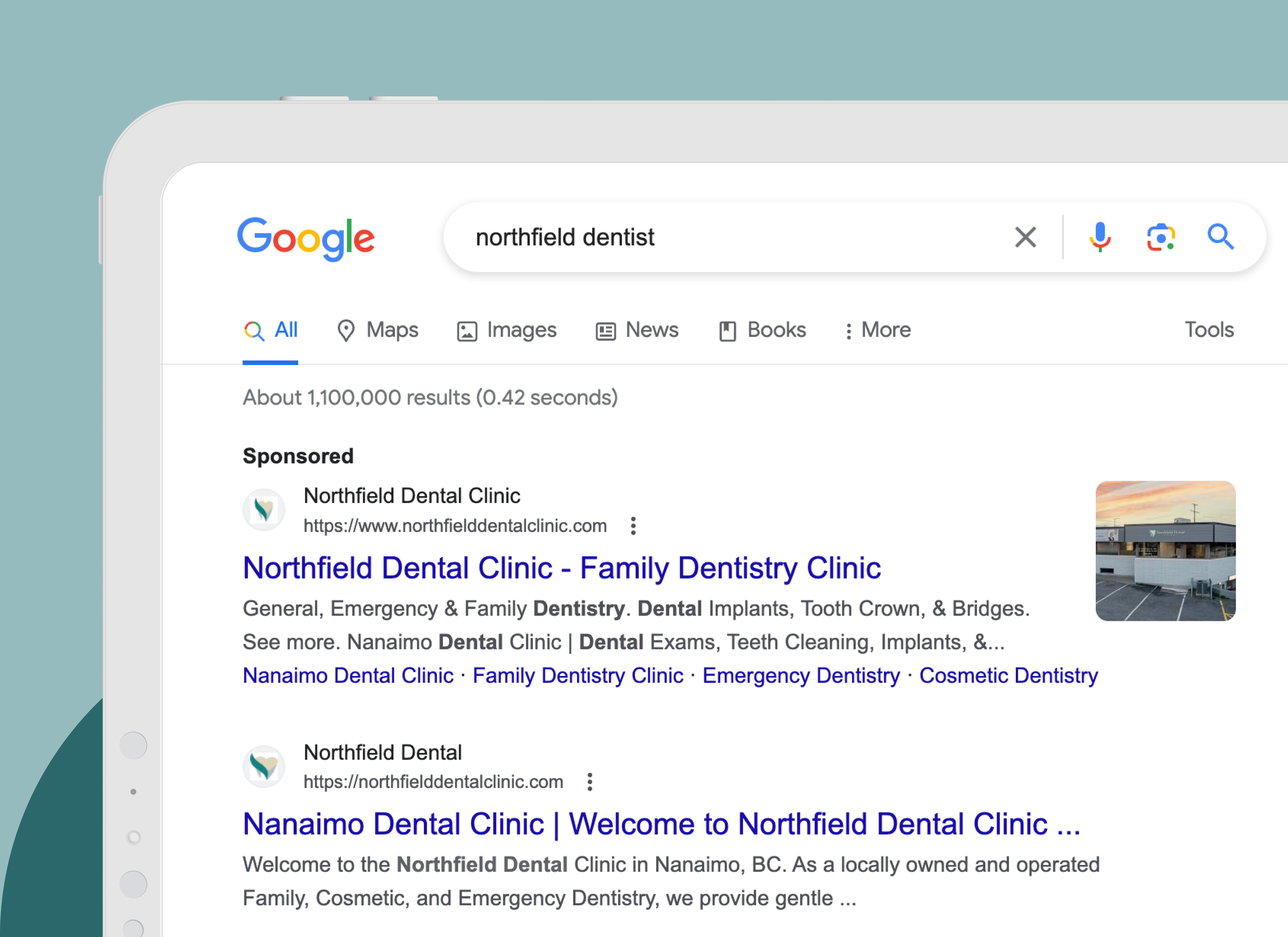 Webpage showing Google Ads | PPC campaign by Array Marketing Agency in Nanaimo, BC.